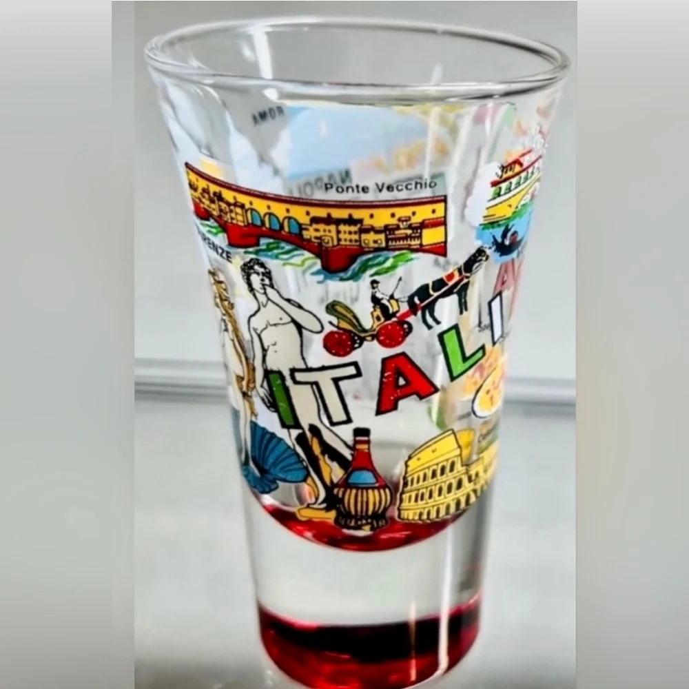 (BRAND NEW) (NWOT) - (1) ITALY SHOT GLASS & (1) ETHNIC NATIVE DRESS SHOT GLASS